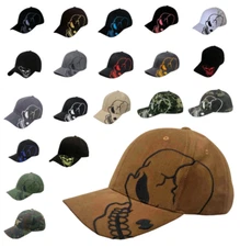 Skull Skeleton Skateboard Biker Motorcycle Military Goth Baseball Ball Cap Hat