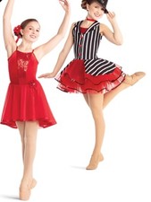 Red 2 in 1 Medium Child Dance Costumes with Flower Headpiece