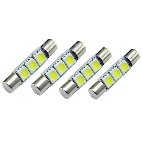 4X 5050 3-SMD 31mm 6641 Fuse LED Bulbs Vanity Mirror Light Sun Visor Lamp White - Picture 3 of 12