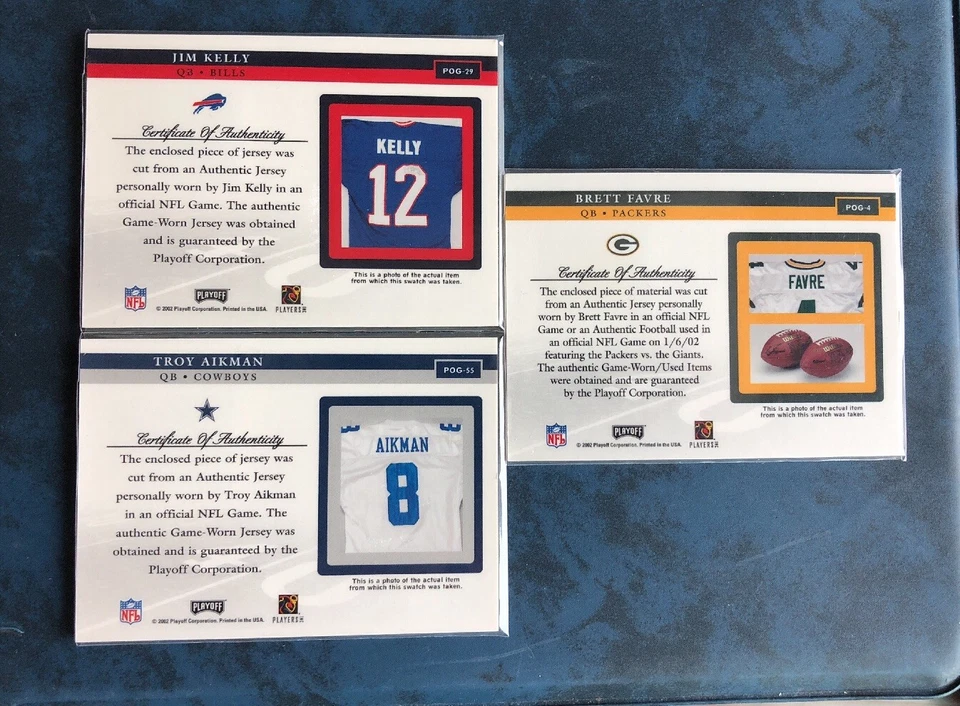 Camiseta deportiva usada Brett Favre Card Packers Playoff Troy Aikman Jim Kelly Cowboys Foto 2 de 2