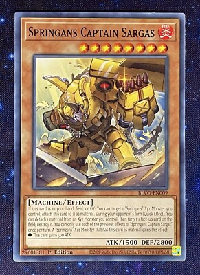 Yu-Gi-Oh! TCG, Springans Captain Sargas, Blazing Vortex BLVO-EN009 1st Ed Common