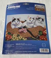 Janlynn BLOOMING BUDDIES Counted Cross Stitch Kit 075-0055 Cats 2004 SEALED