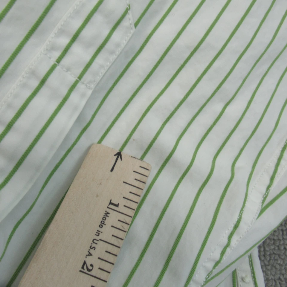 Camisa Vintage Ruehl Nº 925 Para Hombre Grande Verde Rayas Manga Larga Vestido Abotonado Foto 4 de 4