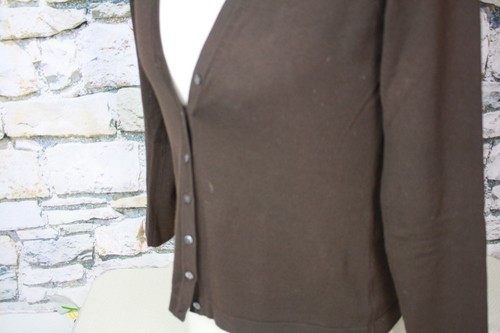 CHARTER CLUB Cardigan Donna Maglione Marrone Rayon Misto Nylon Elasticizzato M - Foto 8 di 9