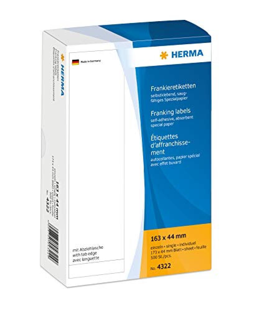 (TG. 163 x 44 mm) Herma Franking labels with tab edge 163x44 500 pcs. - NUOVO