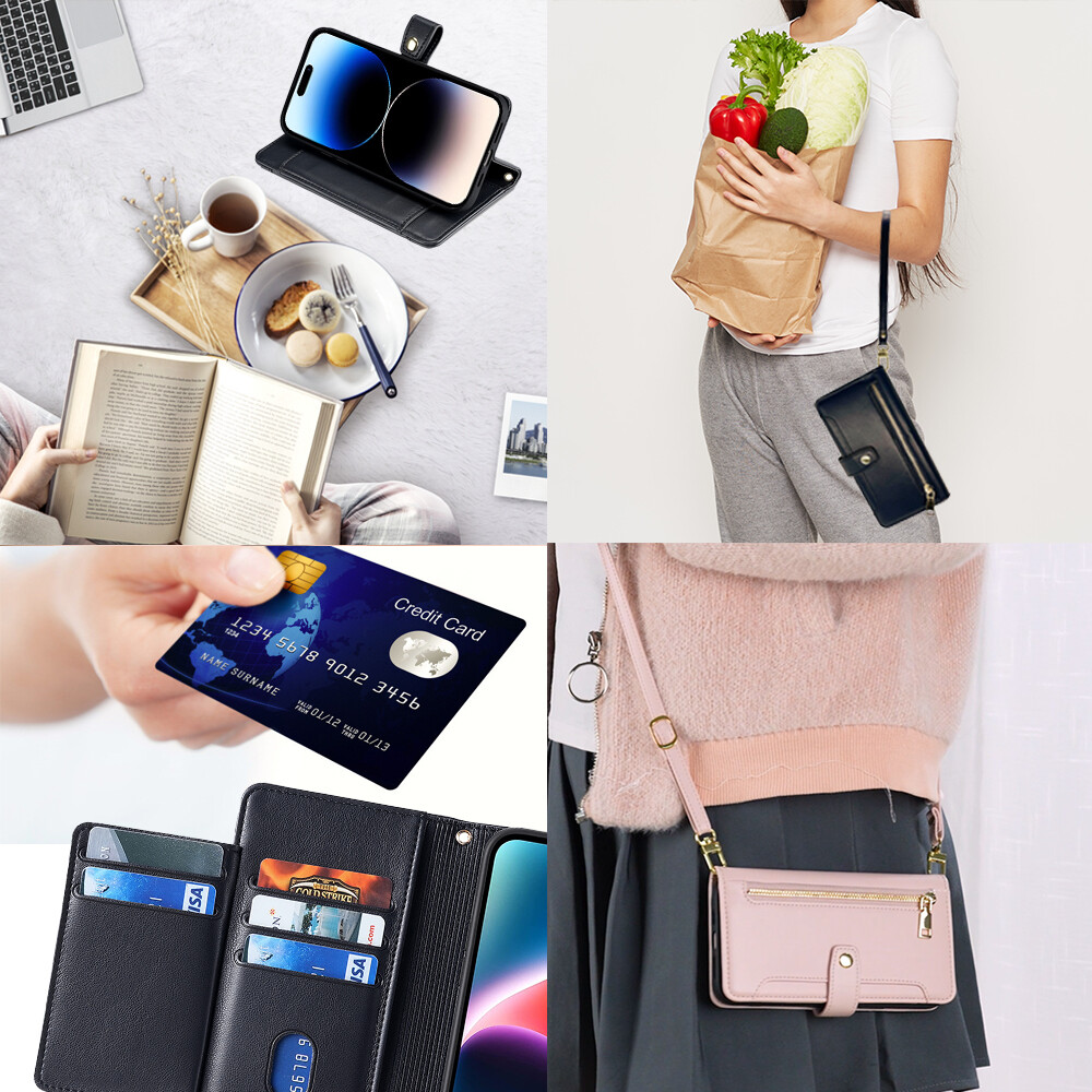 For Samsung A06 A16 A15 A25 A54 A55 Magnetic Stand Zipper