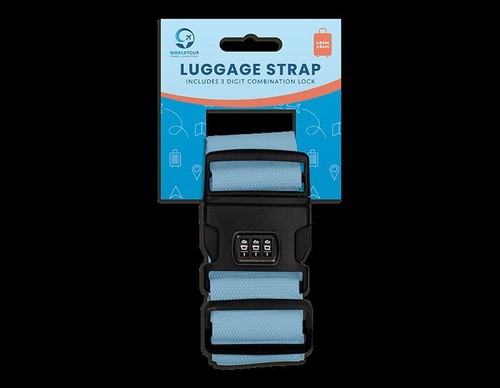 Personalised TRI COMBO Luggage Strap Suitcase Embroidered Safe Travel safe BELT - Picture 2 of 7