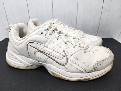 Nike T Lite VIII 386508-111 White leather Casual Shoes Sneakers women's Size 6.5 - Picture 2 of 14