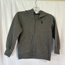 Polo Boys Sz 8 Gray Full Zip Hoodie