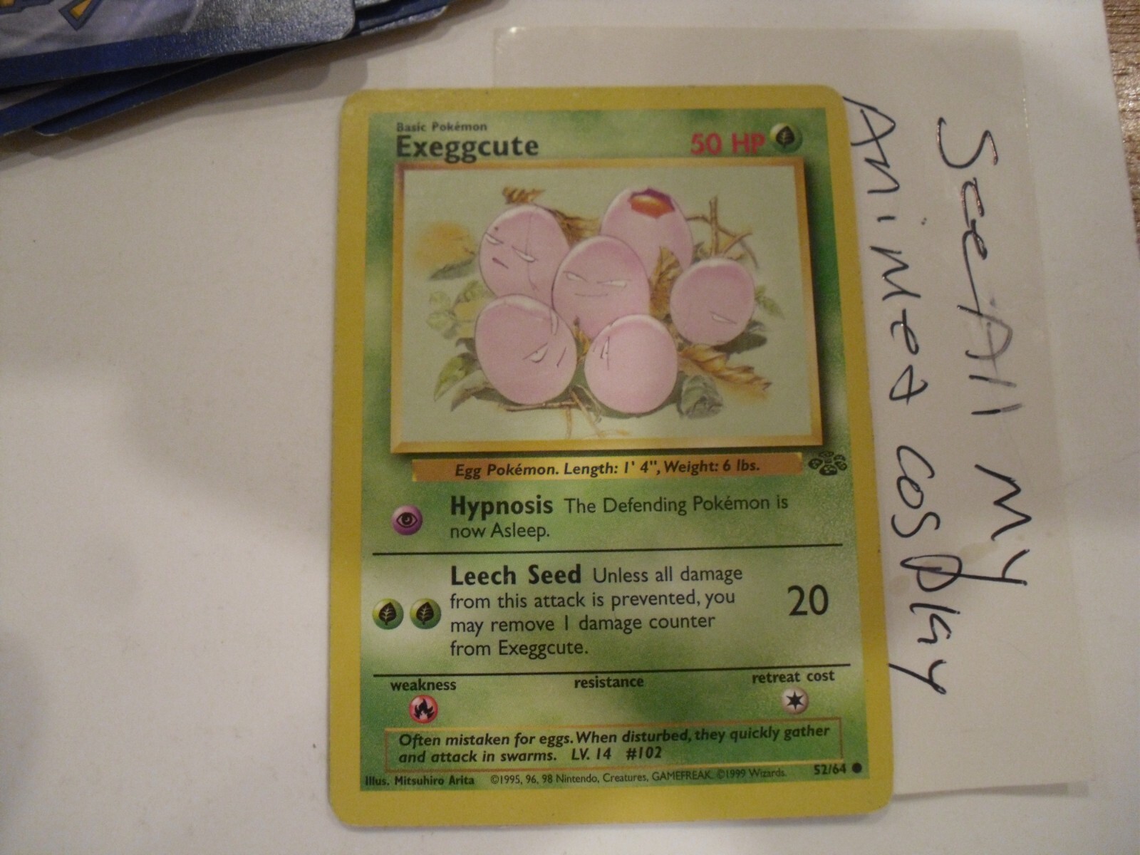 Exeggcute 1st Edition 52/64 Jungle WOTC Pokemon Card 1999 WOTC NM