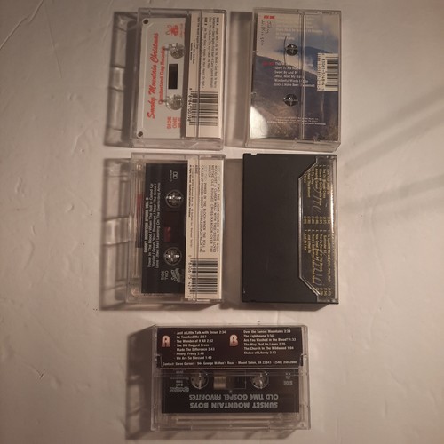 5 Vintage Cassette Tapes - Smoky Mountain Hymns, Christmas, Sunset Mountain Boys - Picture 2 of 15