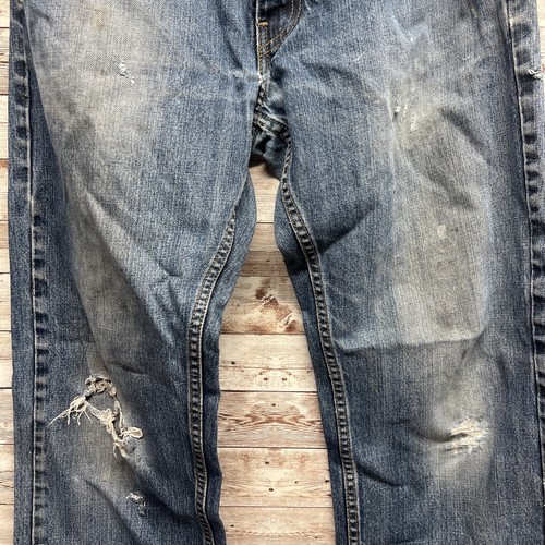 Levi's 559 Men Relaxed Straight Leg Vintage Used Jeans Holey Rip Dirty 34 x 32 - Picture 2 of 19