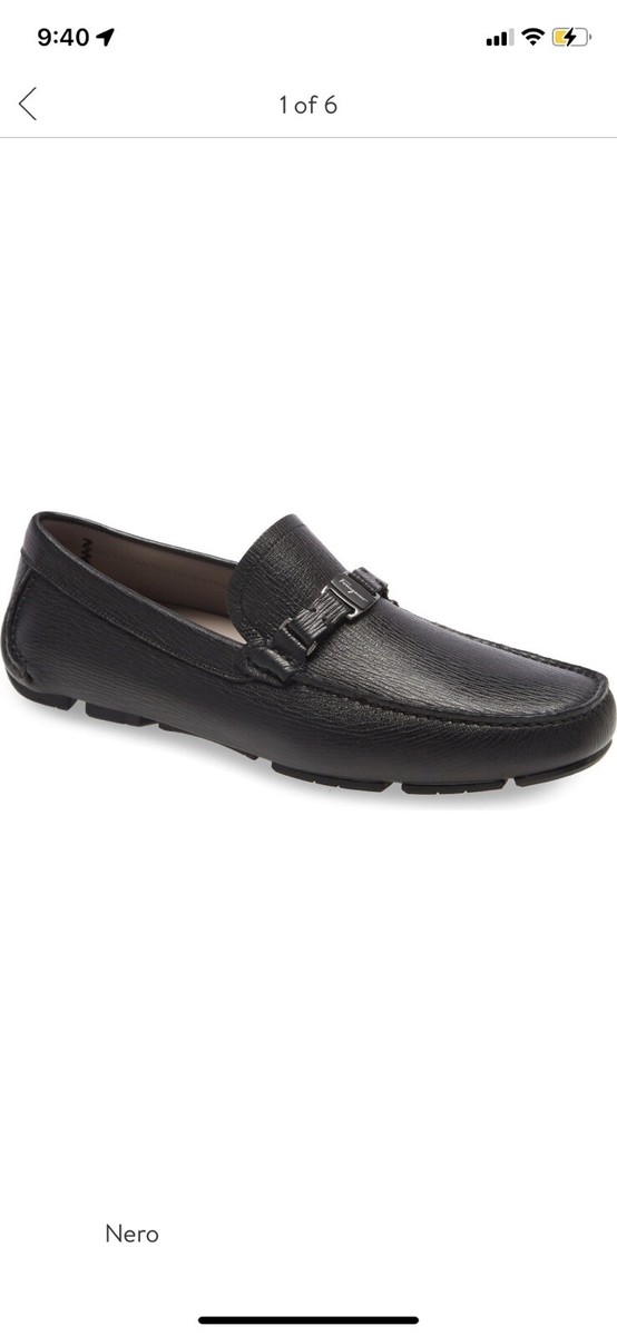 Salvatore Ferragamo Amer Leather Driving Shoe Loafers Black Sz 10E New Salvatore Ferragamo AMER Black Leather Men Drivers  main image 3