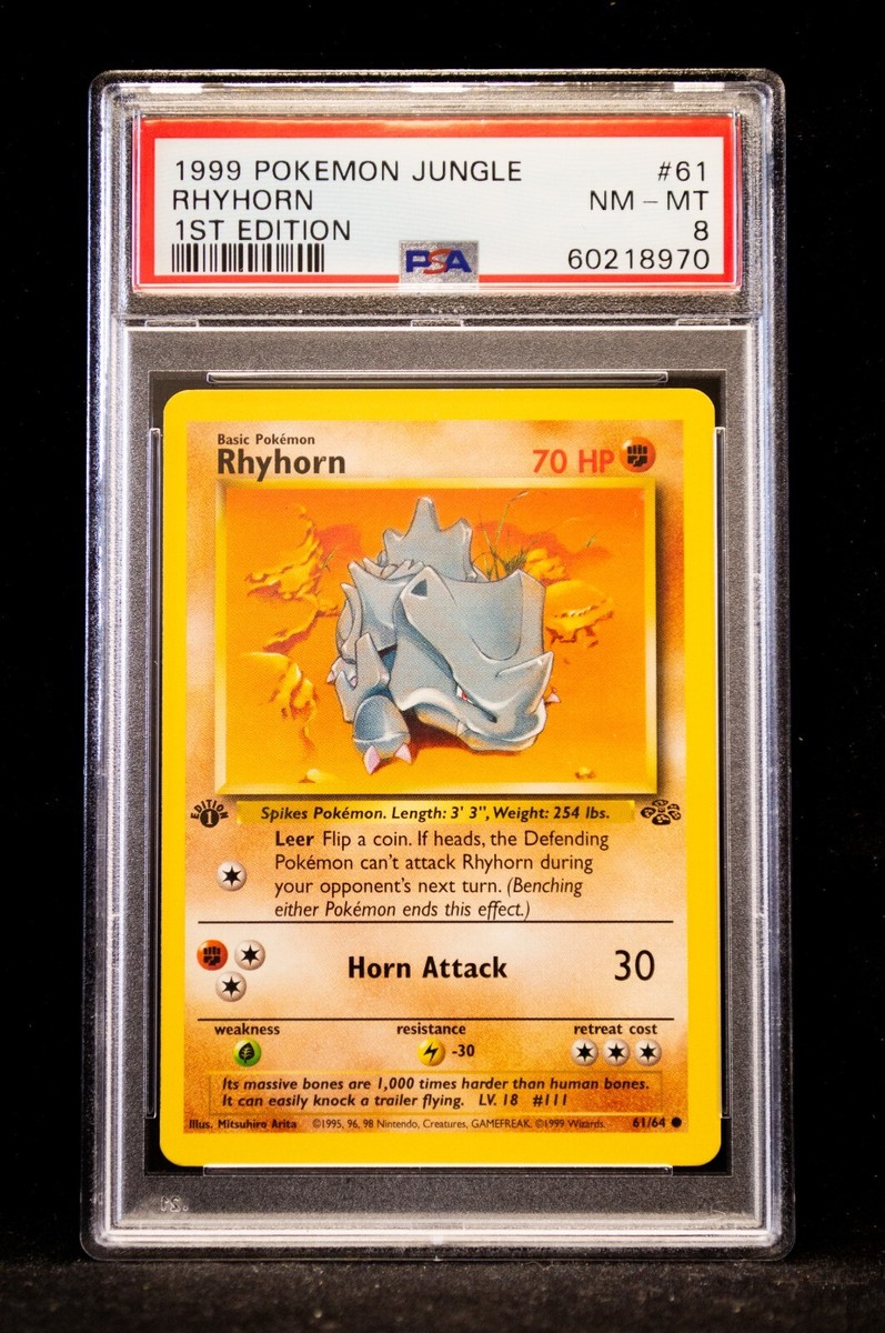 1999 Pokémon Jungle Rhyhorn #61 PSA 8 1st Edition | eBay