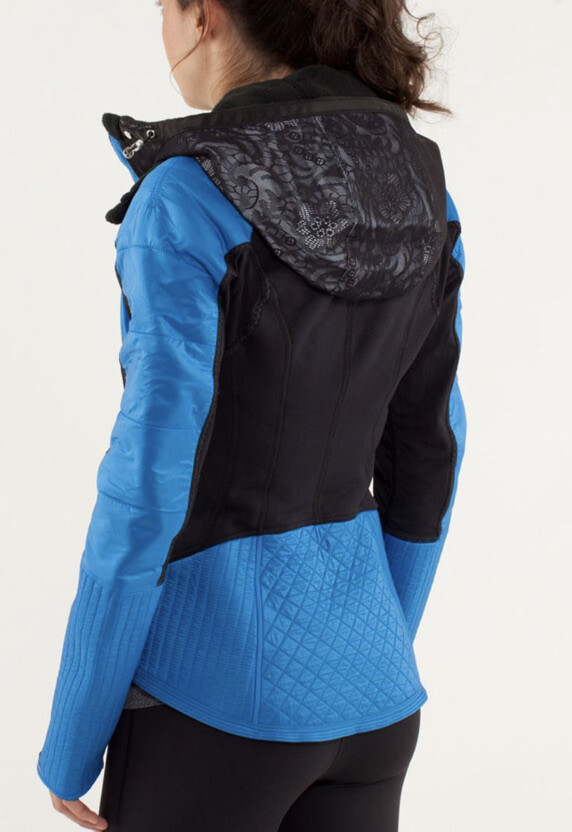 Lululemon Bundle Up & Run Beaming Blue/ Black Jacket~ Sz 8-STYLISH