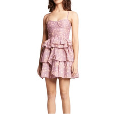 Ulla Johnson Pink Silk Celina Tiered Mini Dress| Size 8