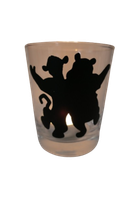 "Deko Teelicht Windlicht Print \"Winni Und Tigger\" Schwarz Kerzenglas Teelichtglas"