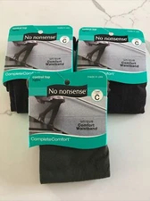 NO NONSENSE Tights  2 Brown-1 Loden Color Tights Control Top 3 Pair New Size C