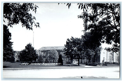 c1910 View of High School Algoma Wisconsin WI Unposted Antique Postcard