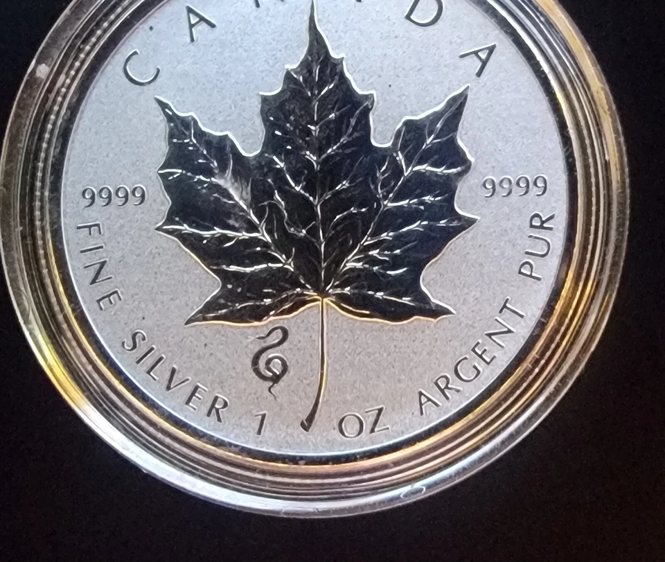 2013 Canadian Maple Snake Privy Lunar Zodiac-999 Silver 1 Oz Ounce Art Bar Round - Image 3 of 3