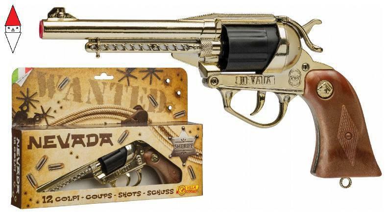 Villa Giocattoli – Pistola Giocattolo Western Nevada Oro 12 Colpi