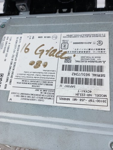 HONDA CITY VI GM,GM4,GM5,GM 14-23 MULTI-MEDIA DISPLAY SCREEN (HEAD UNIT) nr222jh - Picture 6 of 12