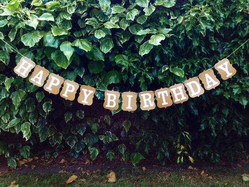 Custom Happy Birthday Bunting Banners Card Photo Prop - Party Venue Decoration - Afbeelding 1 van 4