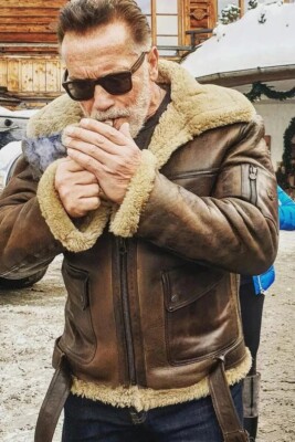 Men's Arnold RAF Aviator  Shearling Flying Bomber Real Sheepskin Leather Jacket