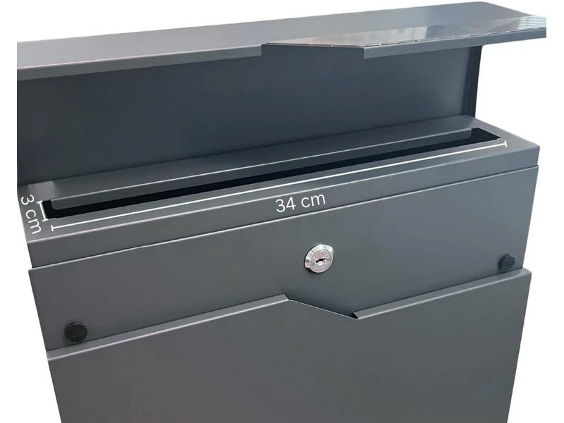 CASSETTA POSTALE DESIGN MODERNO DA ESTERNO IN ACCIAIO BUCA POSTA ANTIRUGGINE - Immagine 3 di 3