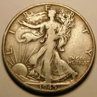 1945 S Walking Liberty Half Dollar 90% Silver F-VF  "As Pictured - Not Cleaned"