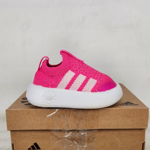 Size 4 Toddler - adidas BubbleComfy - Shock Pink / Cloud White - JR5991