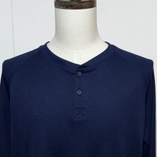 Realtree Shirt Mens XL Blue Henley Thermal Waffle Knit Long Sleeve Stretch