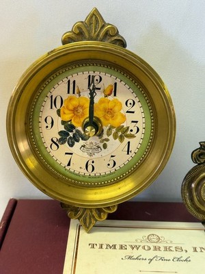 New in Box Vintage Timeworks Inc. ''Petite Wall Roses'' 4'' Pendulum Wall Clock