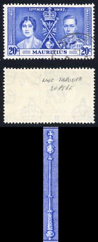 Mauritius SG251b 3d Coronation Variety LINE by SCEPTRE Superb used Cat 50 pound - Picture 1 of 1