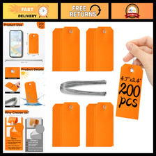 200 Waterproof Shipping Tags 4.75"x2.375" with Wires - Blank Plastic Labels for