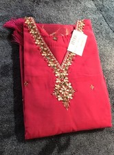 New Rani Pink 3 piece Salwar Kameeze and Dupatta set XL 42 Size