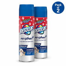 Resolve Pet Expert Heavy Traffic Carpet Foam Stain  Odor Remover 22oz 2-Pack 