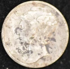 1936 VERY GOOD-FINE Mercury Dime, 90% Silver