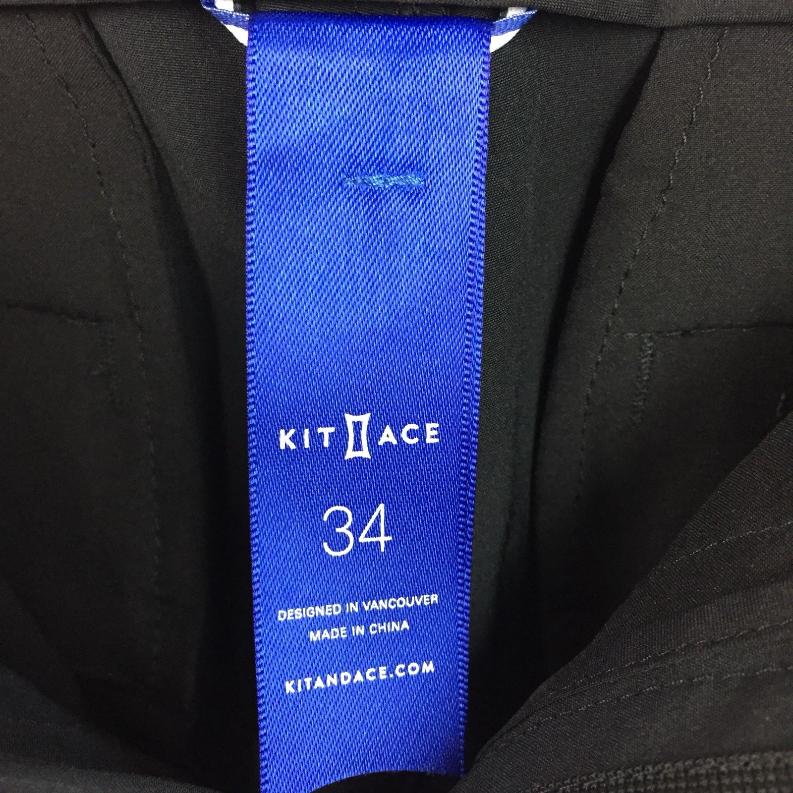 Kit and Ace Navigator Commute Pants Mens 34x32 Stretch Pockets Flat Front Black