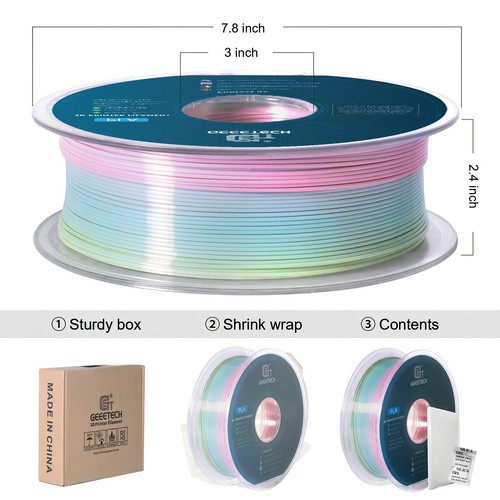 1kg Geeetech 3D Filaments PLA/PETG/TPU/ABS/Marmor/Seide/Kohlenstofffaser/Harz DE - Afbeelding 11 van 208