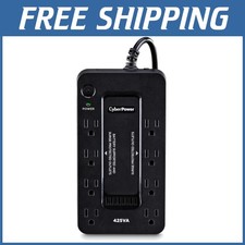 Compact 425VA/260W UPS Battery Backup, Surge Protector