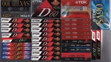 34 TDK Audio Cassettes- New: 19 D-60, 11 D-90, 2 D-120, 1 SA90, 1 SAX 120