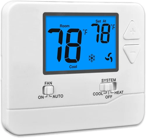 Non-Programmable Thermostats for Home 1 Heat/1 Cool Blue Backlight