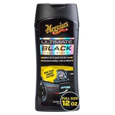 Meguiar's Ultimate Black Plastic Restorer - Enhance Faded Trim - 12 Oz Bottle