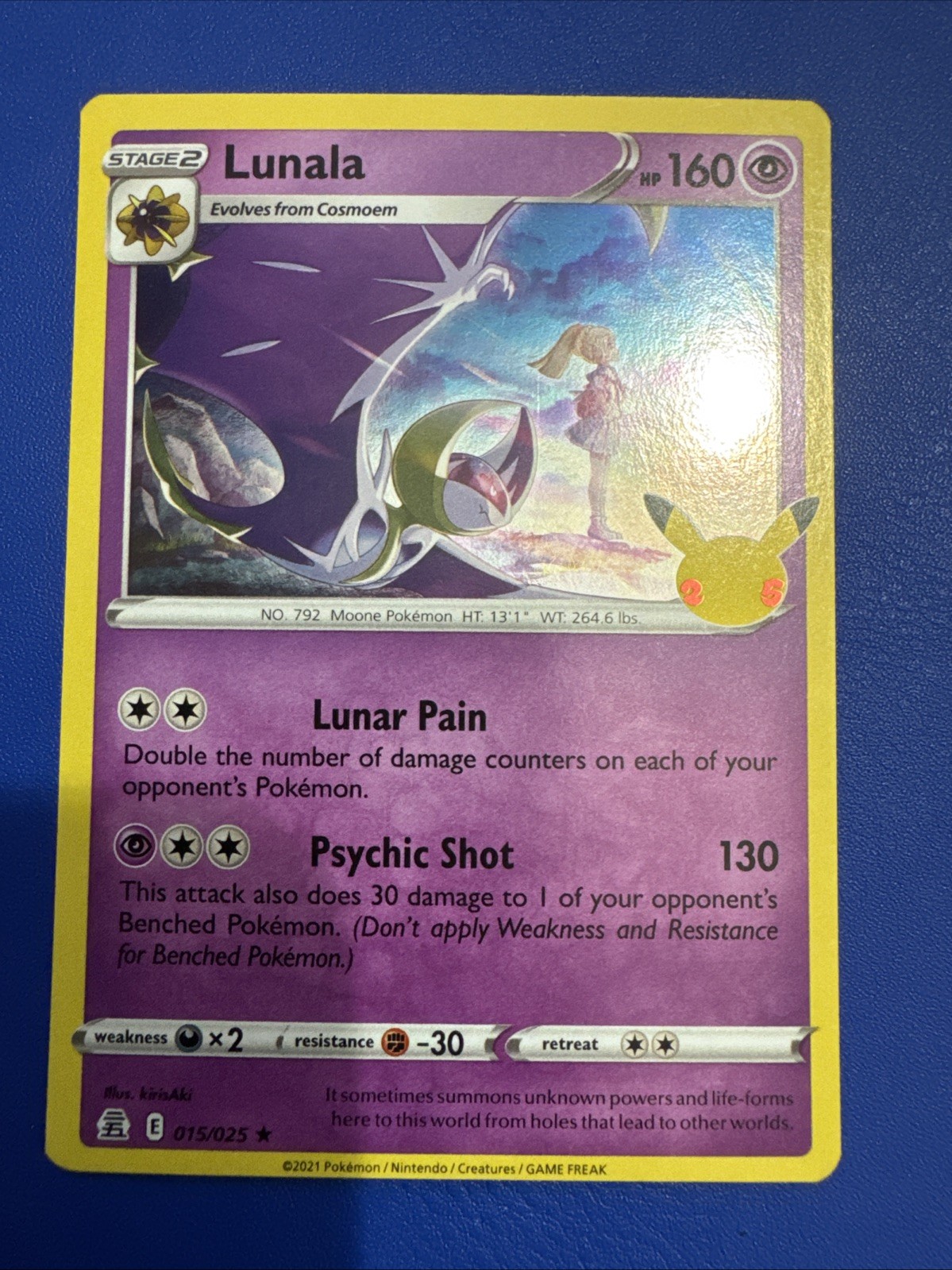 Lunala 15/025 Holo Rare: Celebrations Pokemon TCG Near Mint
