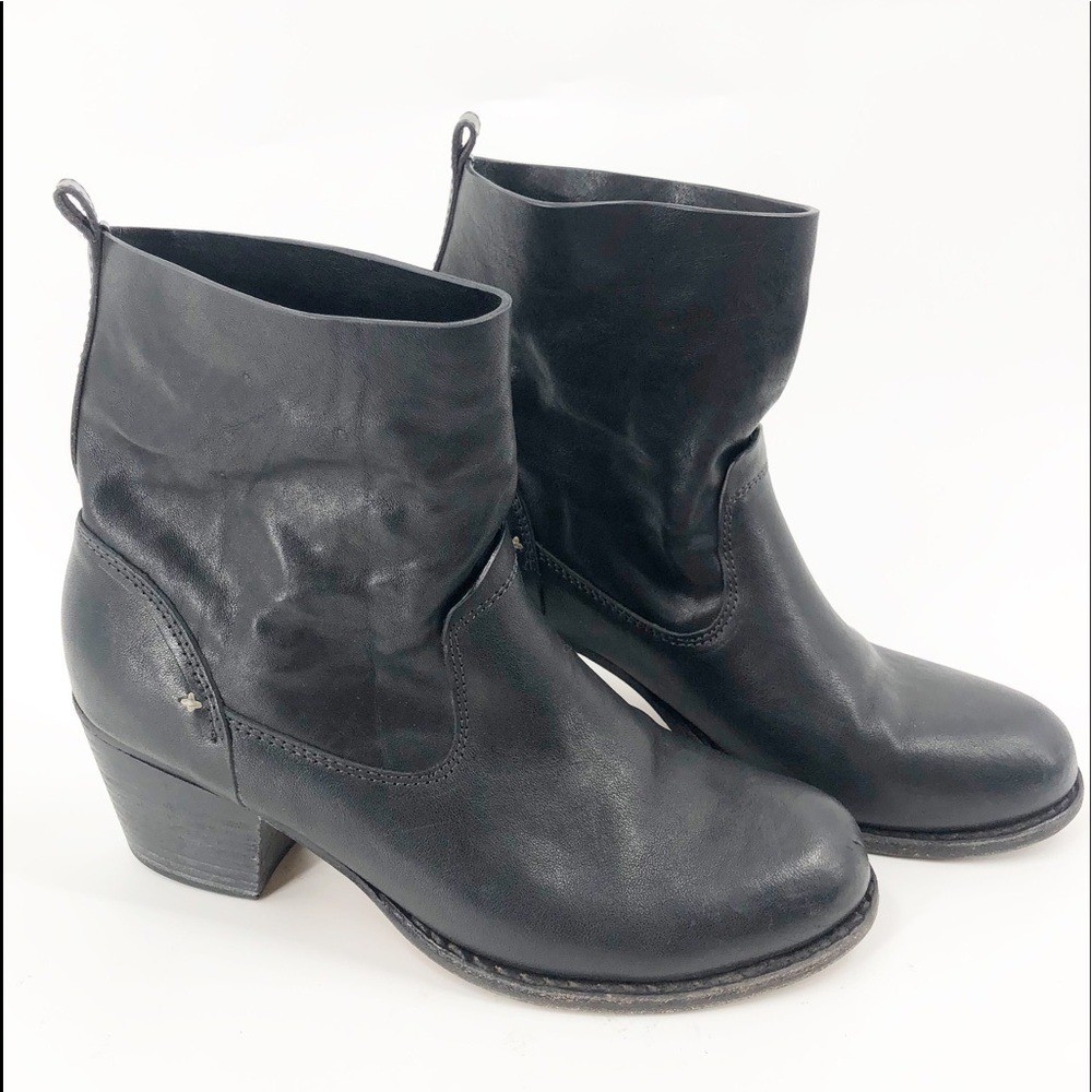 ✅ Rag & Bone Black Razor Leather Ankle Boots 37.5