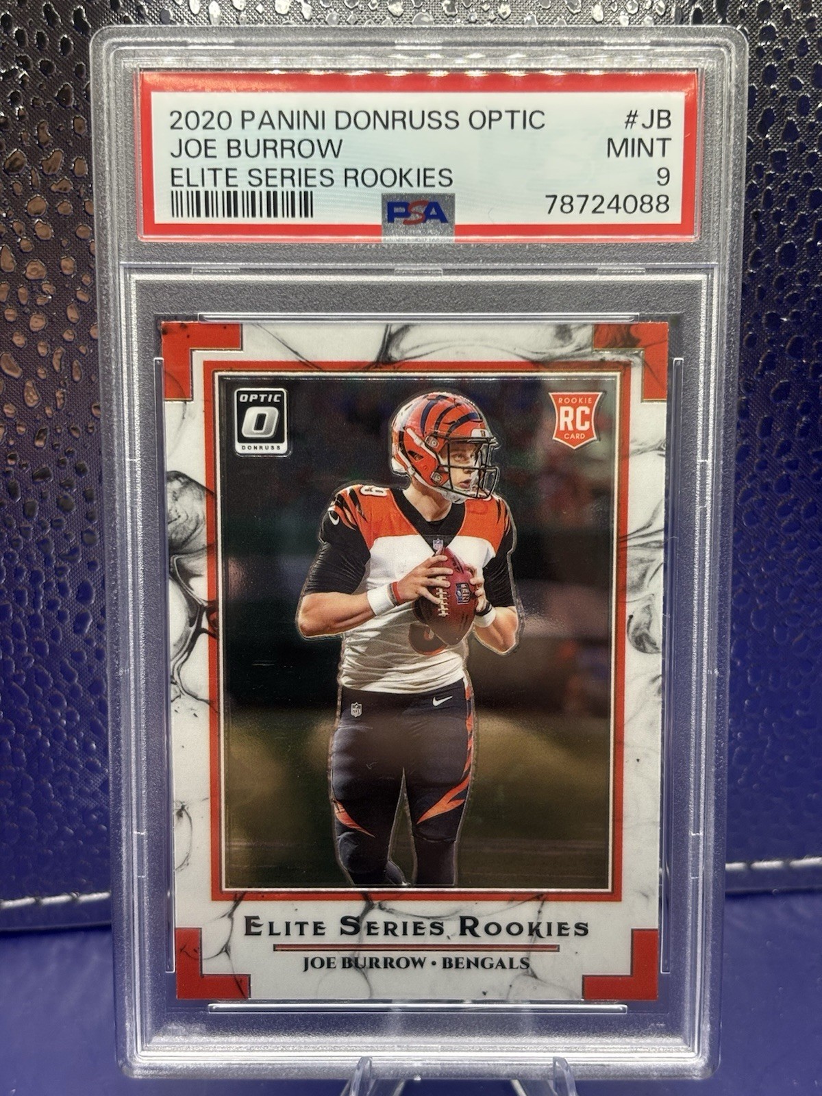 2020 PANINI DONRUSS OPTIC ELITE ROOKIES JOE BURROW C. BENGALS MINT PSA 9 #ESR-JB