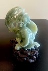 Antique Chinese Jade Shrimp Koi Fish Hand Carved Figure Statue Qing Dynasty — photo 2