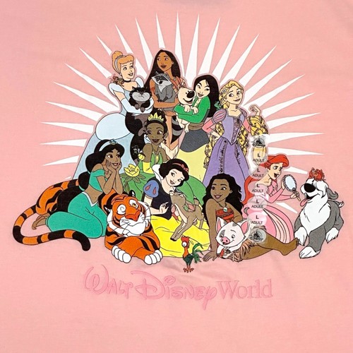2025 Disney Parks T-Shirt WDW Princess Pets Sidekicks Adult S M L XL Pink New - Picture 19 of 31