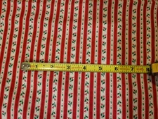Vtg 1994 3 yards Fabric Traditions Christmas cotton fabric holly stripe